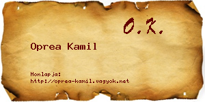Oprea Kamil névjegykártya
